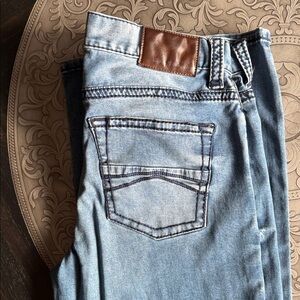 Express Light Blue Denim Jeans with dark blue stitching